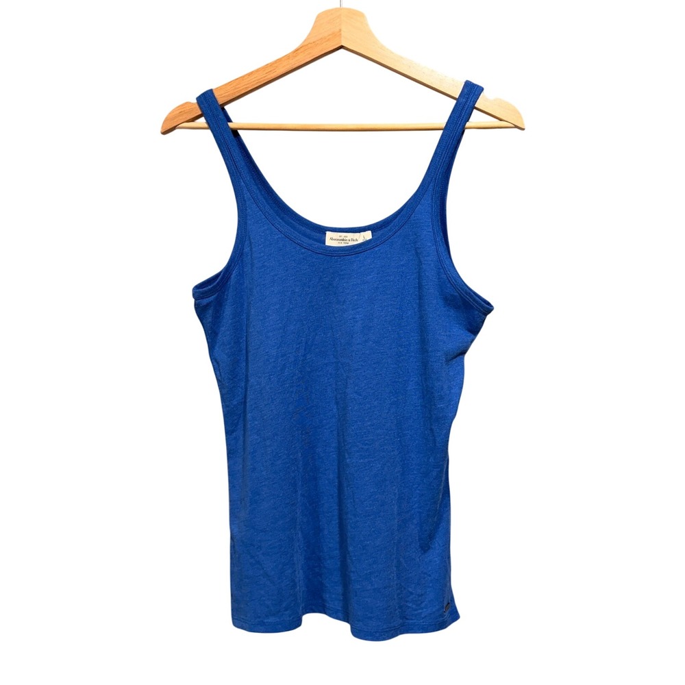 Abercrombie & Fitch Scoop Neck Tank L Cobalt Blue Casual Coastal Active